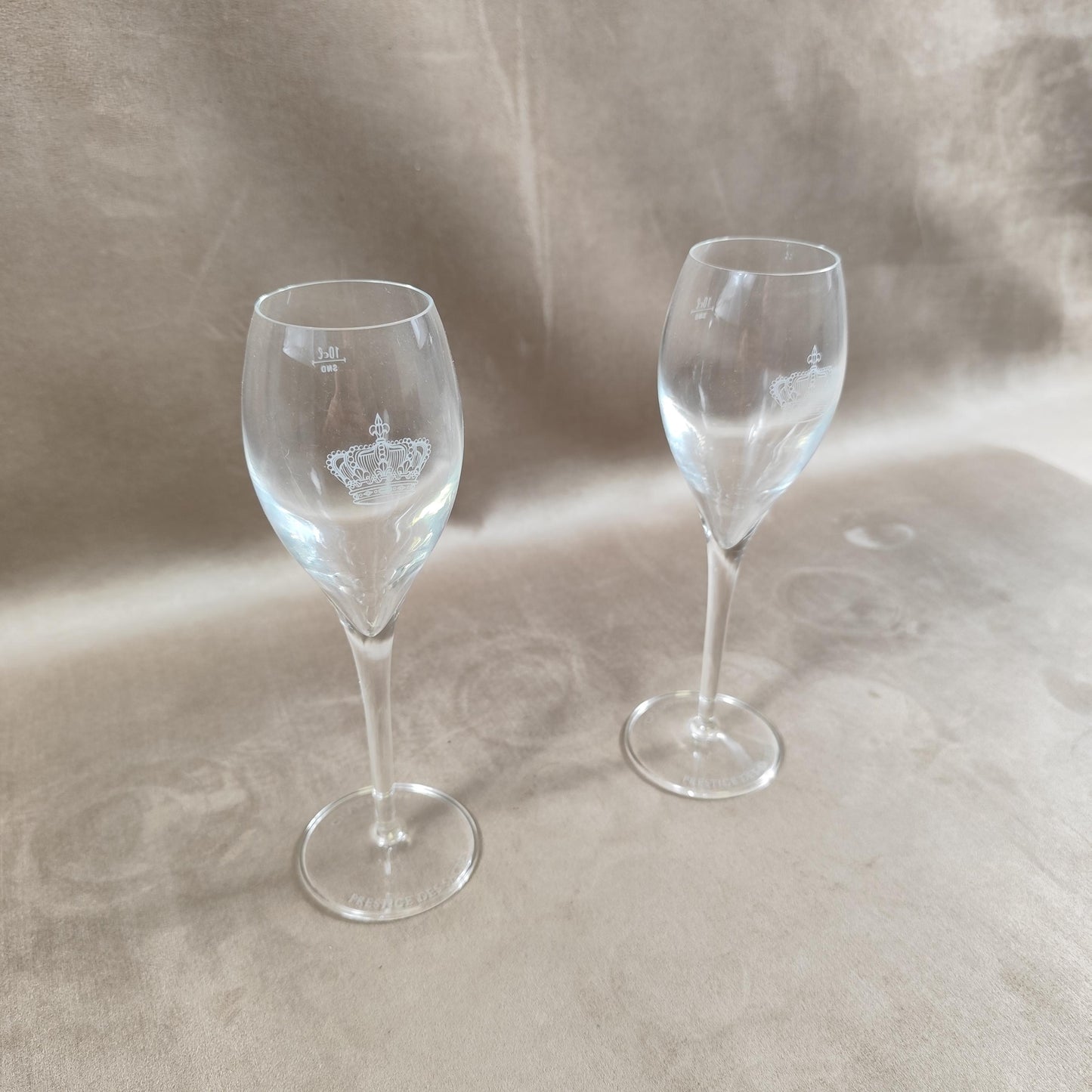Lot de 2 flutes à champagne Prestige des Sacres Made in France 1980