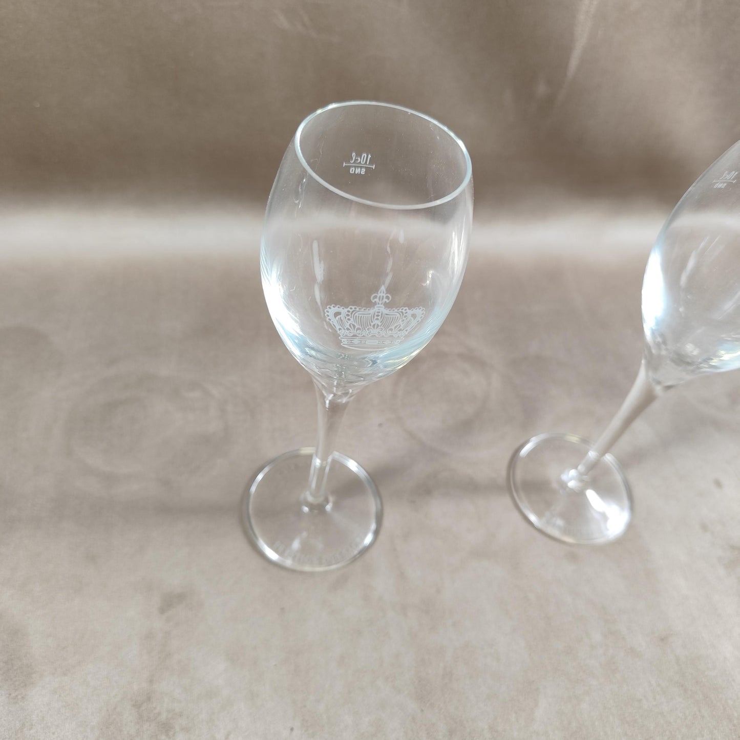 Lot de 2 flutes à champagne Prestige des Sacres Made in France 1980