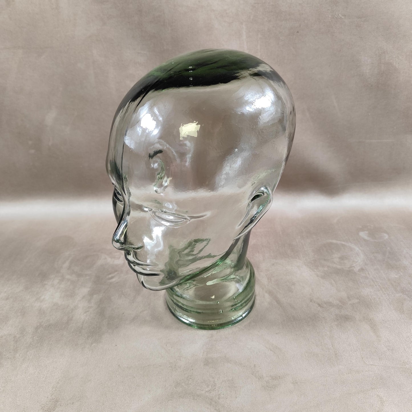 VERY RARE Tête Marotte Porte Chapeau en verre Made in France Vintage 1900