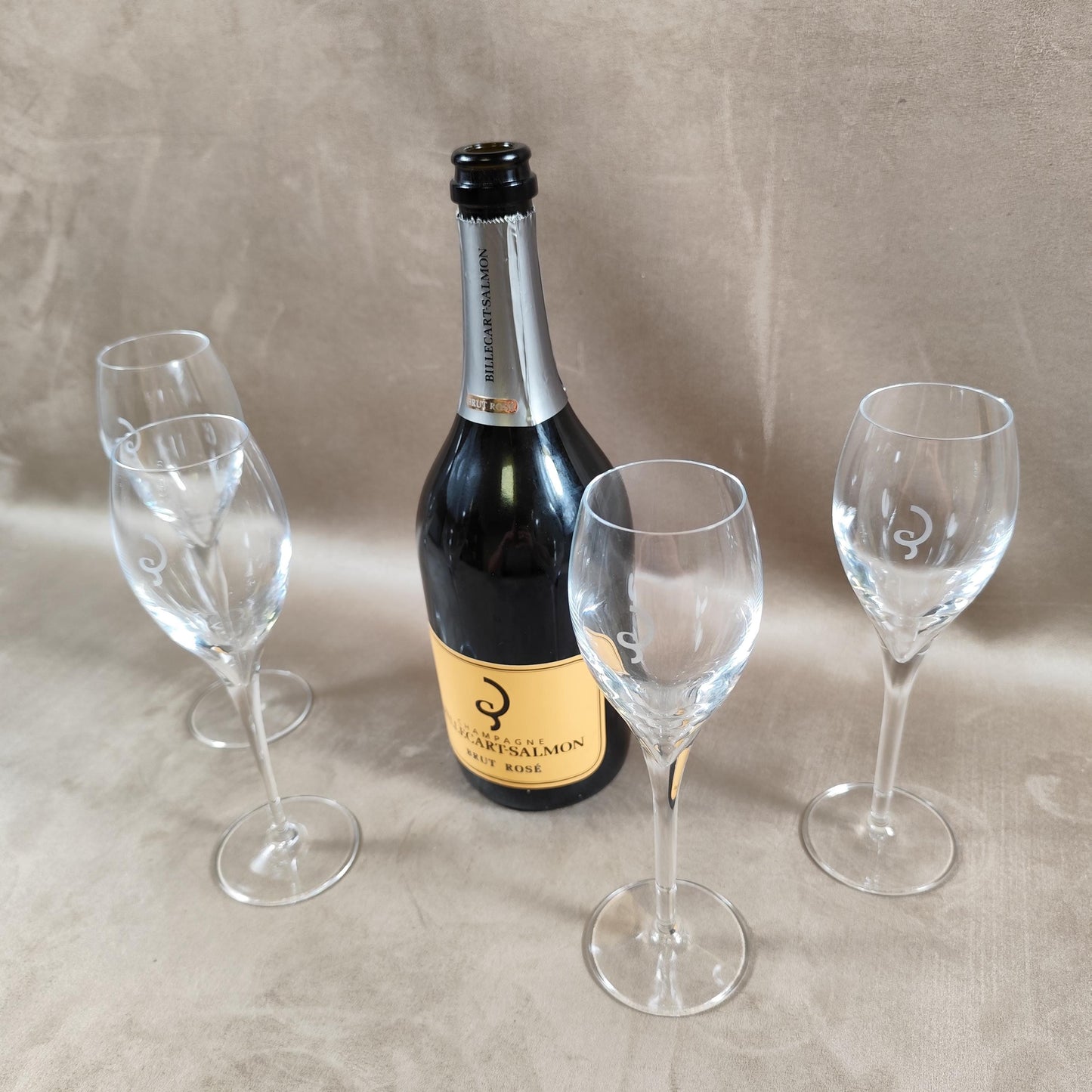 Lot de 4 flute à champagne Billecart Salmon Made in France Vintage 1980