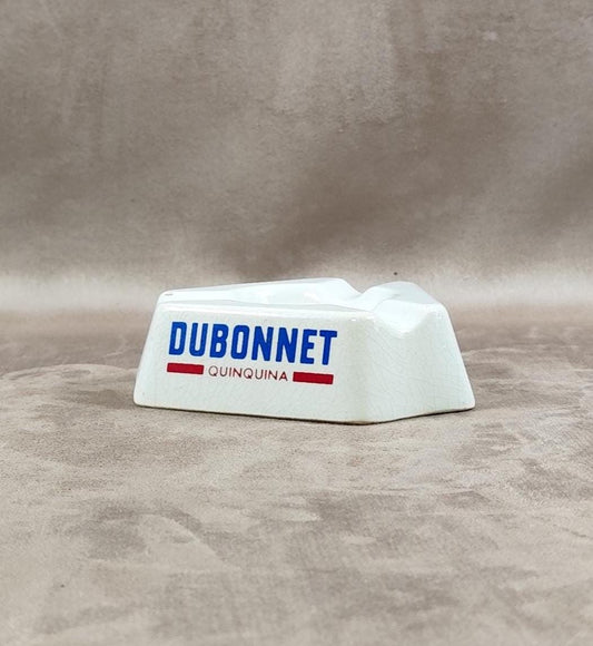Cendrier Publicitaire triangulaire Liqueur Dubonnet en faience Made in France Vintage 1970