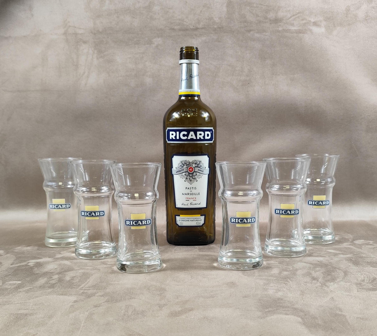 Lot de 6 verres Ricard "Le Verre Ricard" par Olivier Gagnère Made in France Vintage 1990