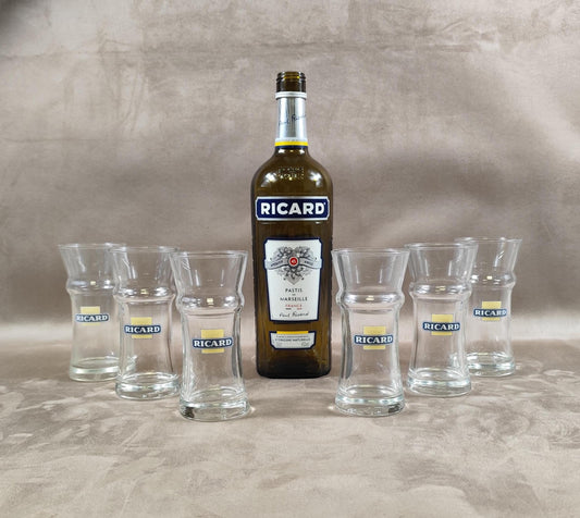 Lot de 6 verres Ricard "Le Verre Ricard" par Olivier Gagnère Made in France Vintage 1990