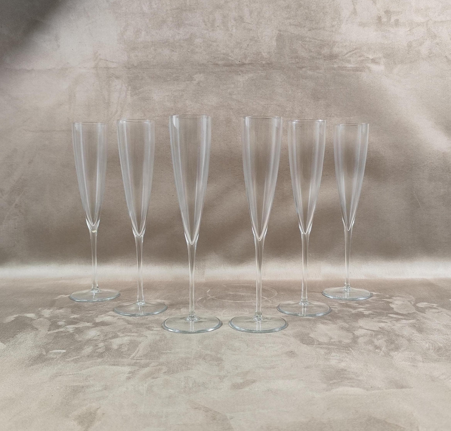Lot 6 Flûtes à Champagne en Cristal Champagne Delbeck Made in France Vintage 1960