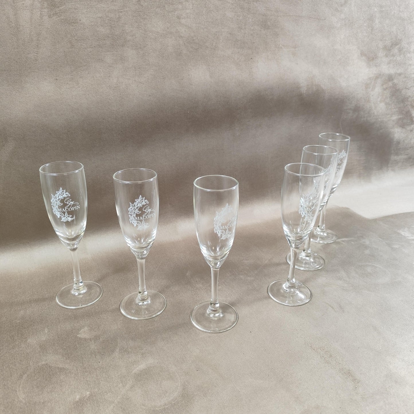 Lot de 6 flutes Champagne Guy Jacopin Made in France Vintage 1980
