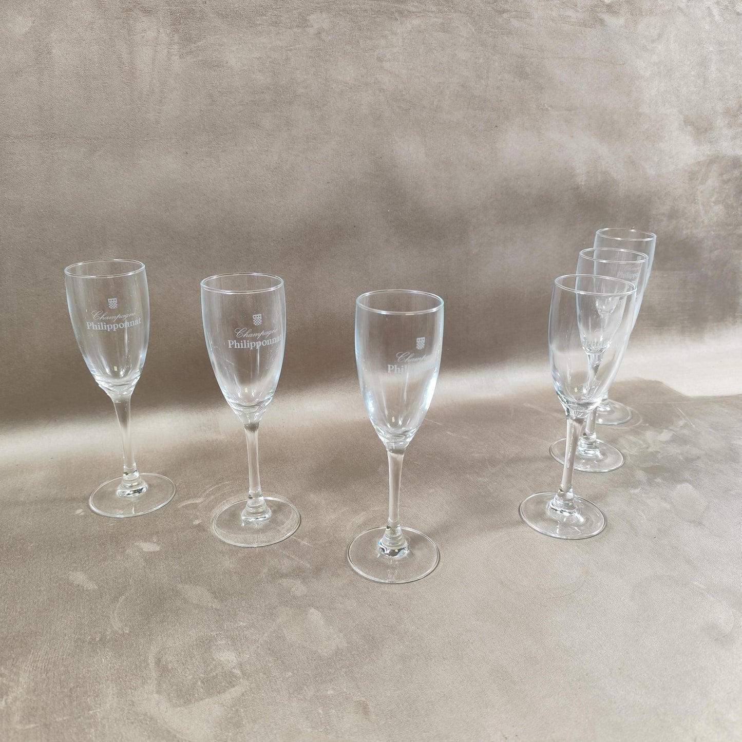 Lot de 6 Flûtes Champagne Philipponnat Made in France Vintage 1970