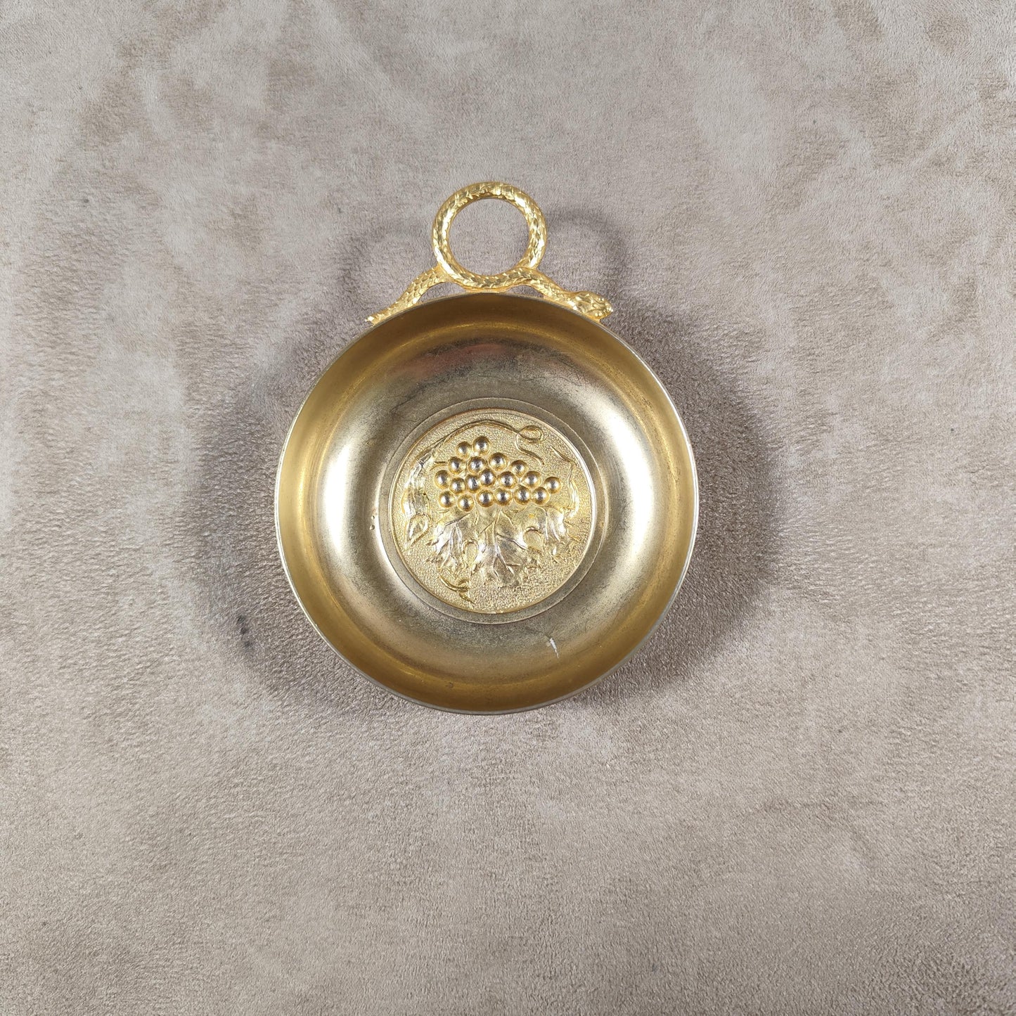 Tastevin en métal doré Made in France Vintage 1970