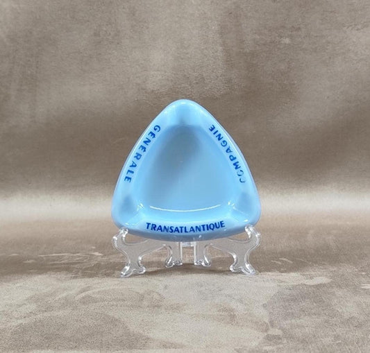 Cendrier Publicitaire en Verre Compagnie Générale Transatlantique French Line Made in France Vintage 1960