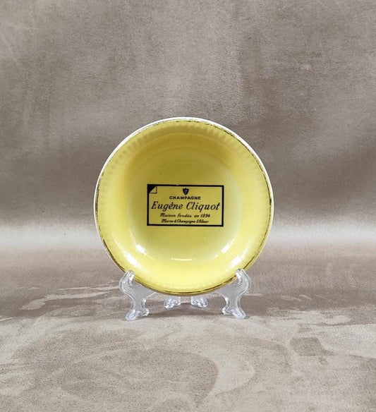 Cendrier Publicitaire Champagne Eugène Cliquot en faience par Orchies Made in France Vintage 1970