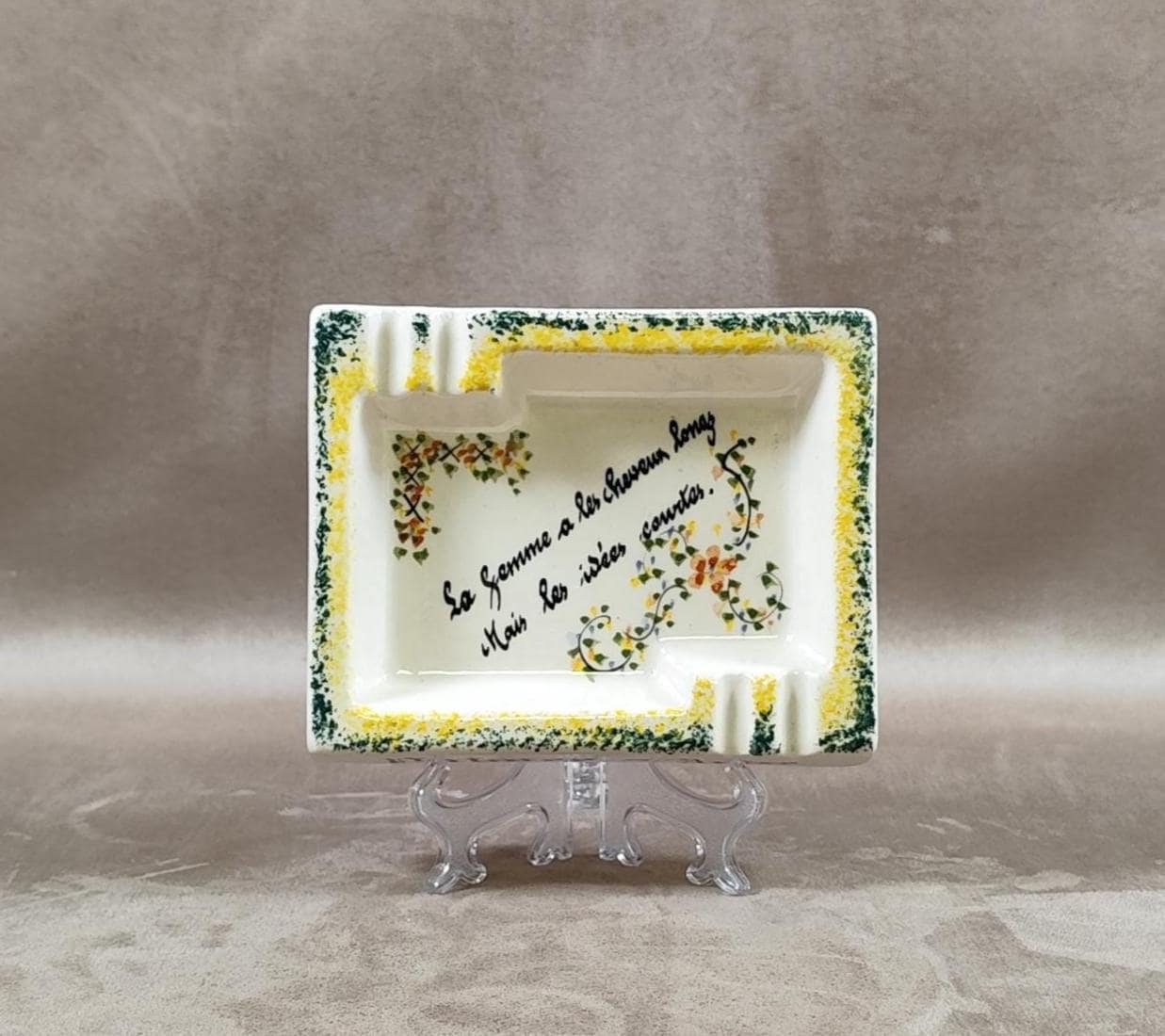 Cendrier Publicitaire Champagne Palmer en faience Made in France Vintage 1970