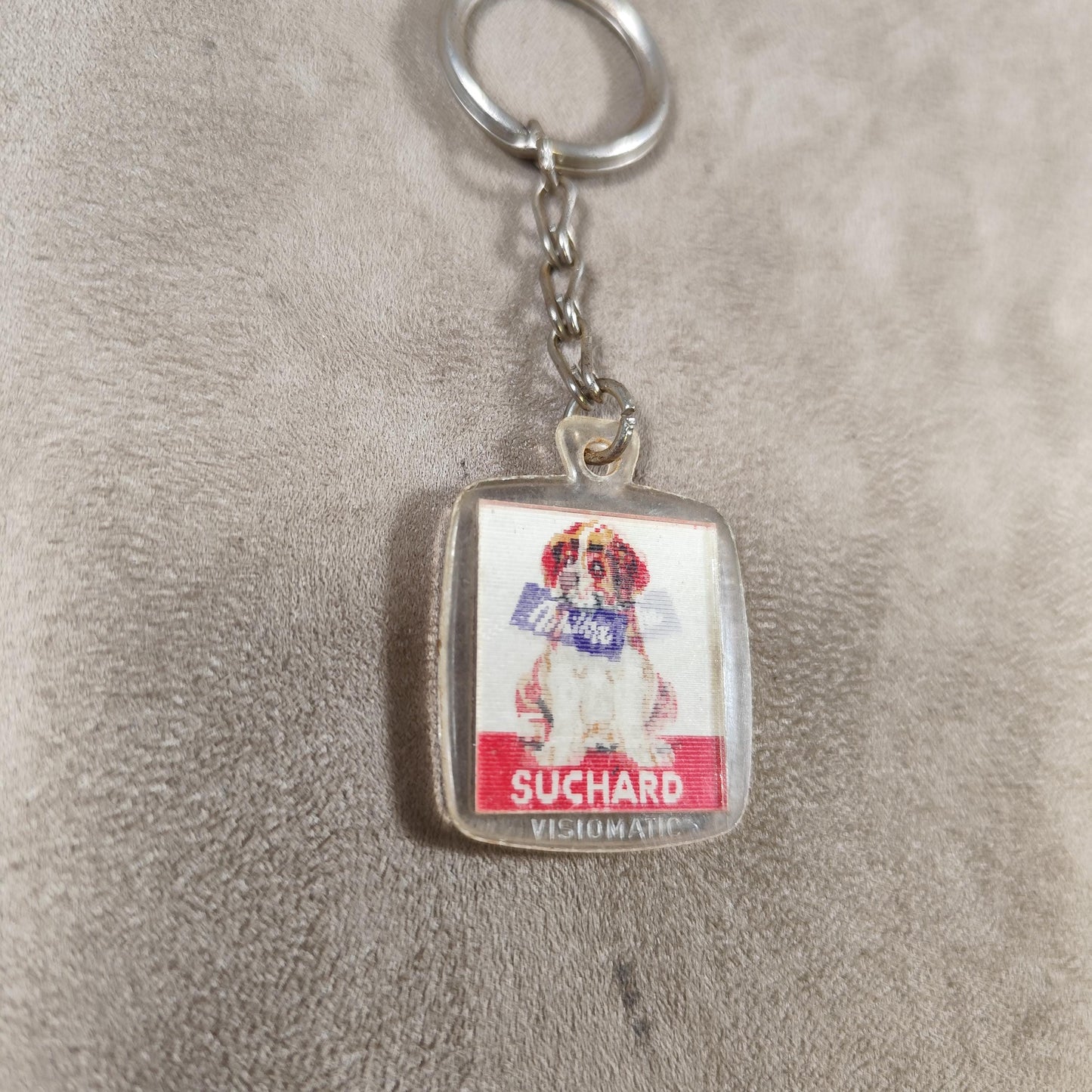 Porte clés Publicitaire Chien animé Chocolat Suchard Milka Made in France Vintage 1970