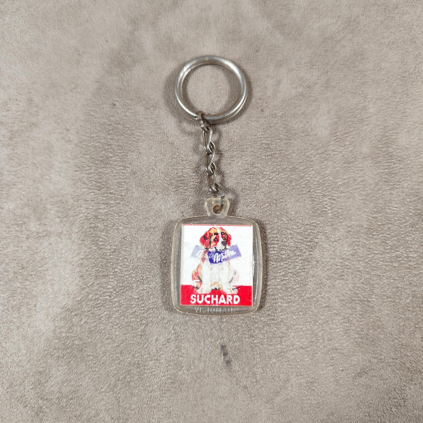 Porte clés Publicitaire Chien animé Chocolat Suchard Milka Made in France Vintage 1970