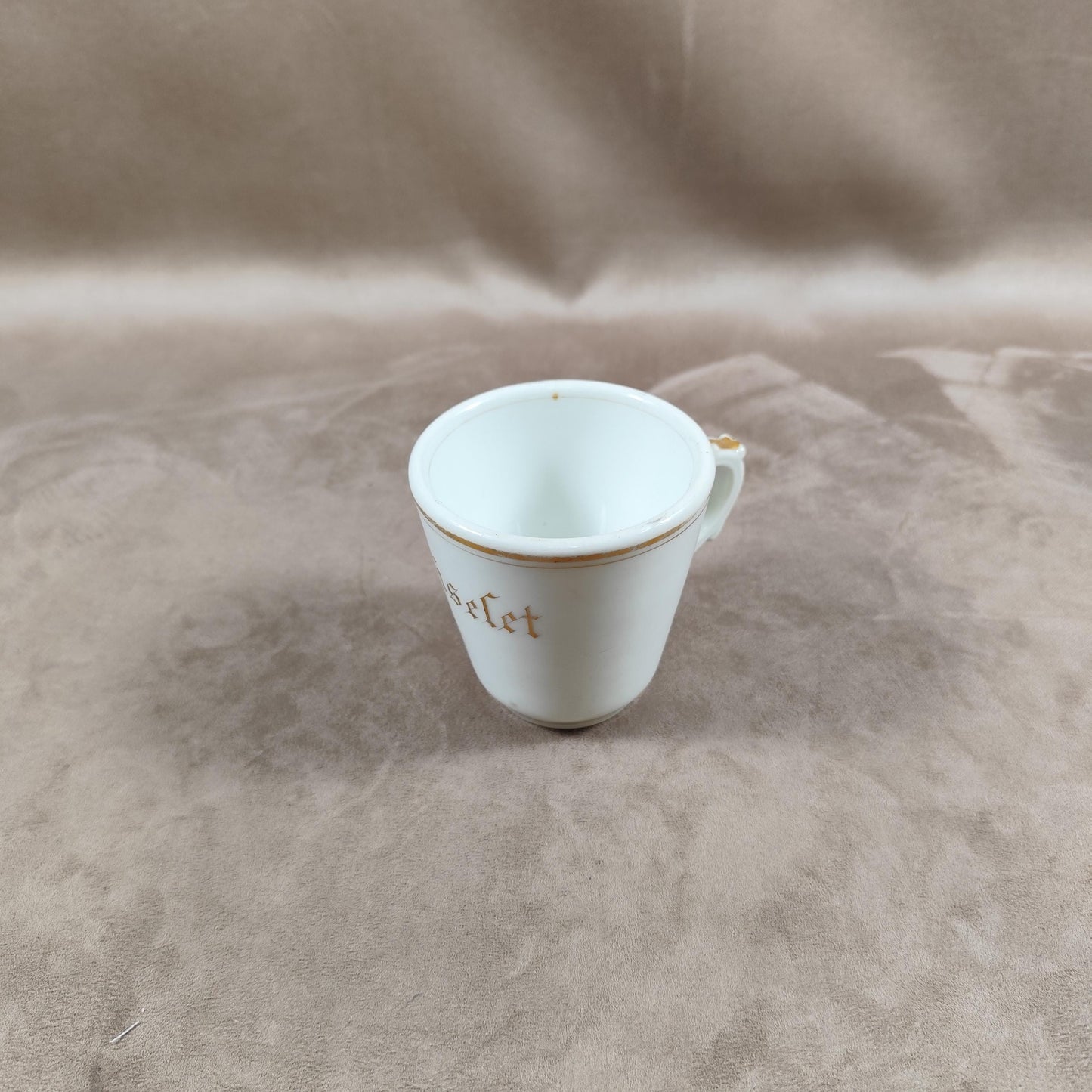 Tasse Brûlot ancienne Loiselet en faïence blanche Made in France Vintage 1920