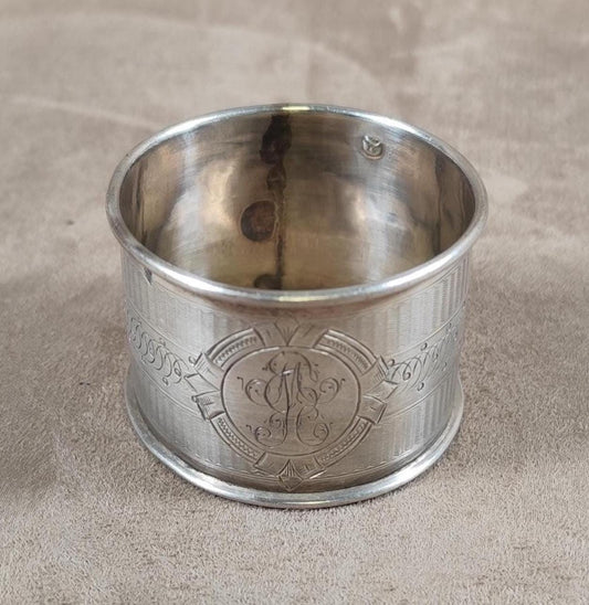 RARE Rond de Serviette en Argent Massif Sterling 925 Poinçon d'orfèvre Made in France Vintage 1900