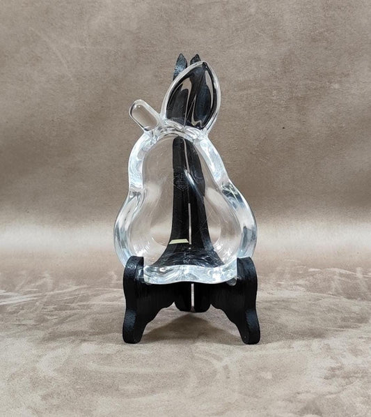 Cendrier en forme de poire en cristal par Art Vannes Made in France Vintage 1970