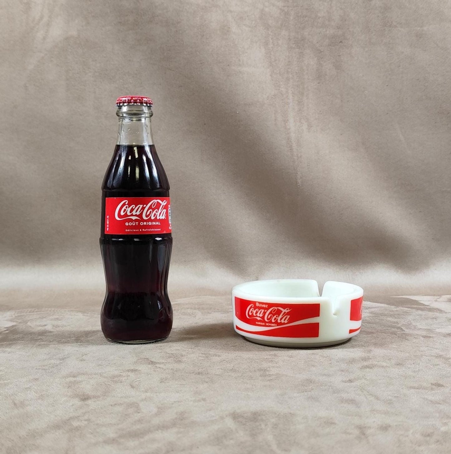 Cendrier Publicitaire Coca Cola en verre Made in France Vintage 1980