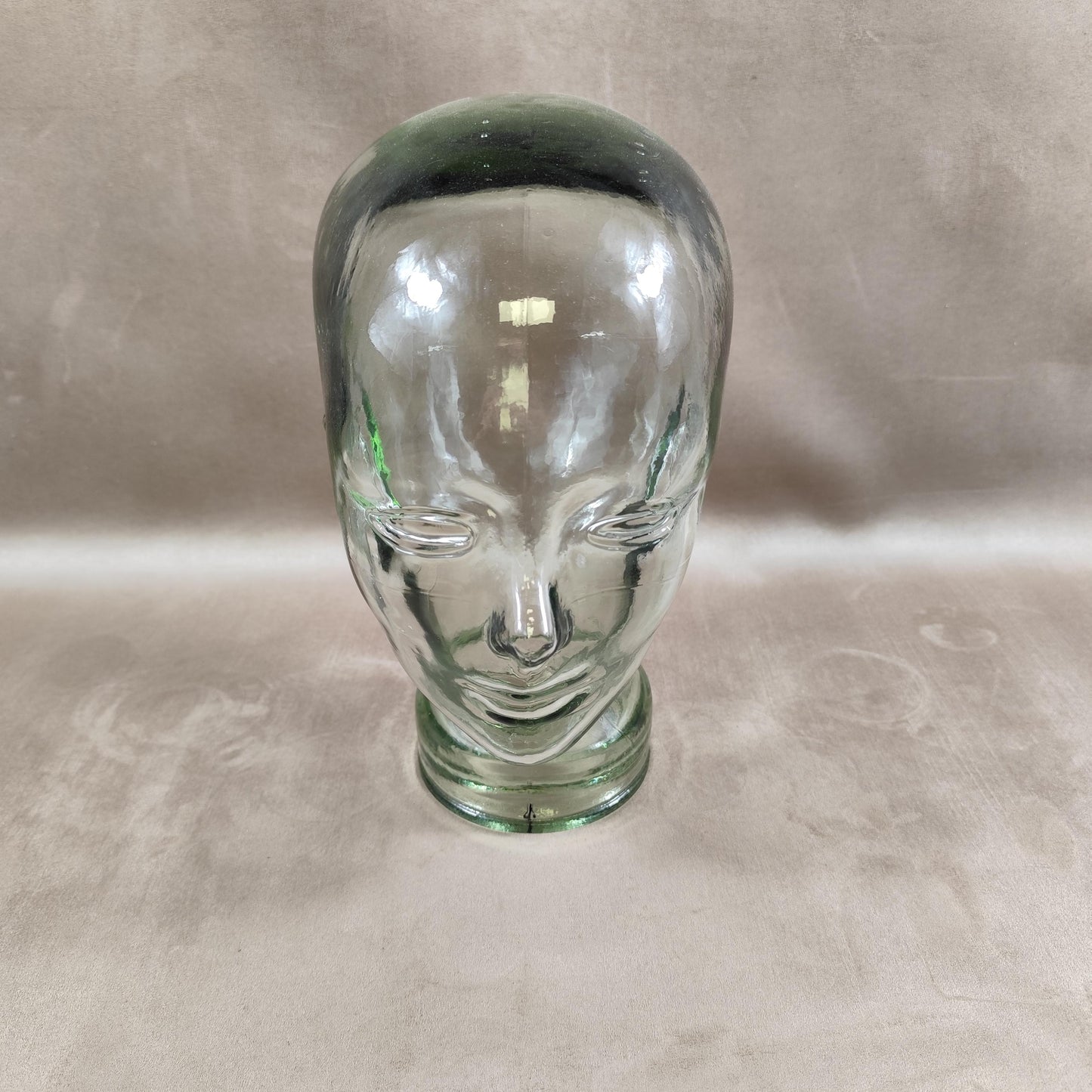 VERY RARE Tête Marotte Porte Chapeau en verre Made in France Vintage 1900