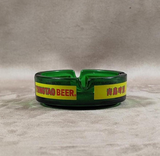 Cendrier Publicitaire Bière Tsingtao en verre Made in France Vintage 1970