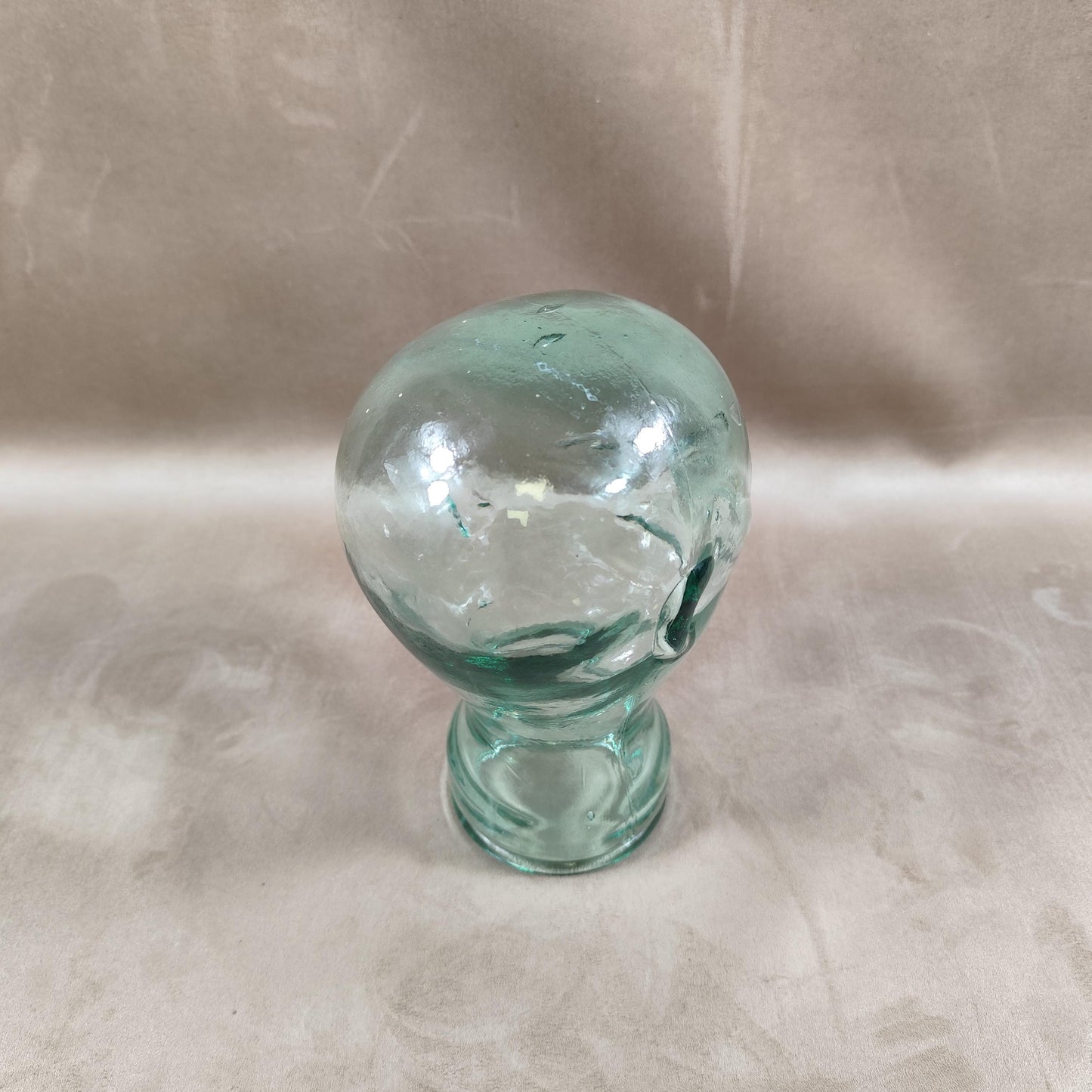VERY RARE Tête Marotte Porte Chapeau en verre Made in France Vintage 1900
