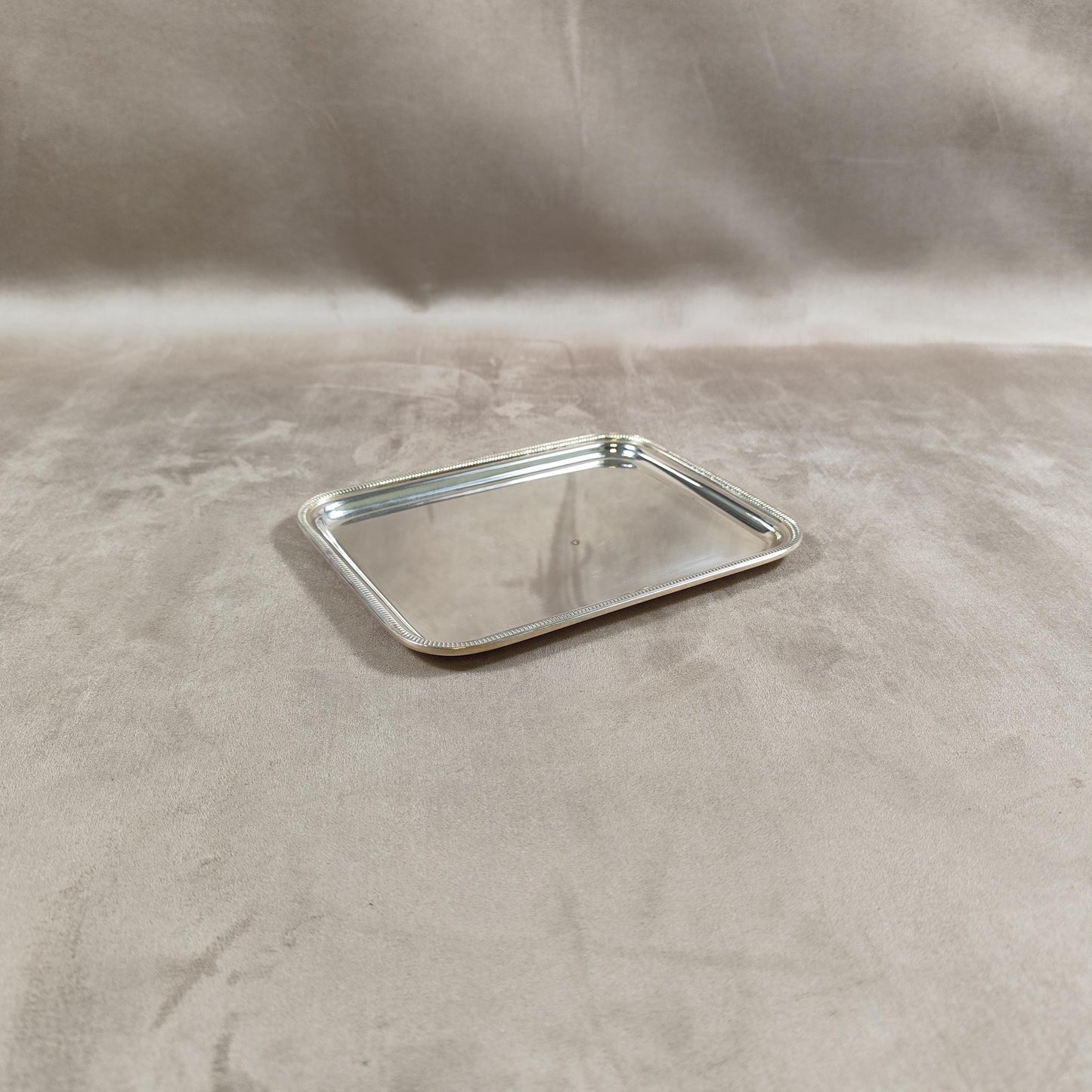 Plateau en Métal Argenté avec Poinçon d'Orfèvre Made in France Vintage 1900