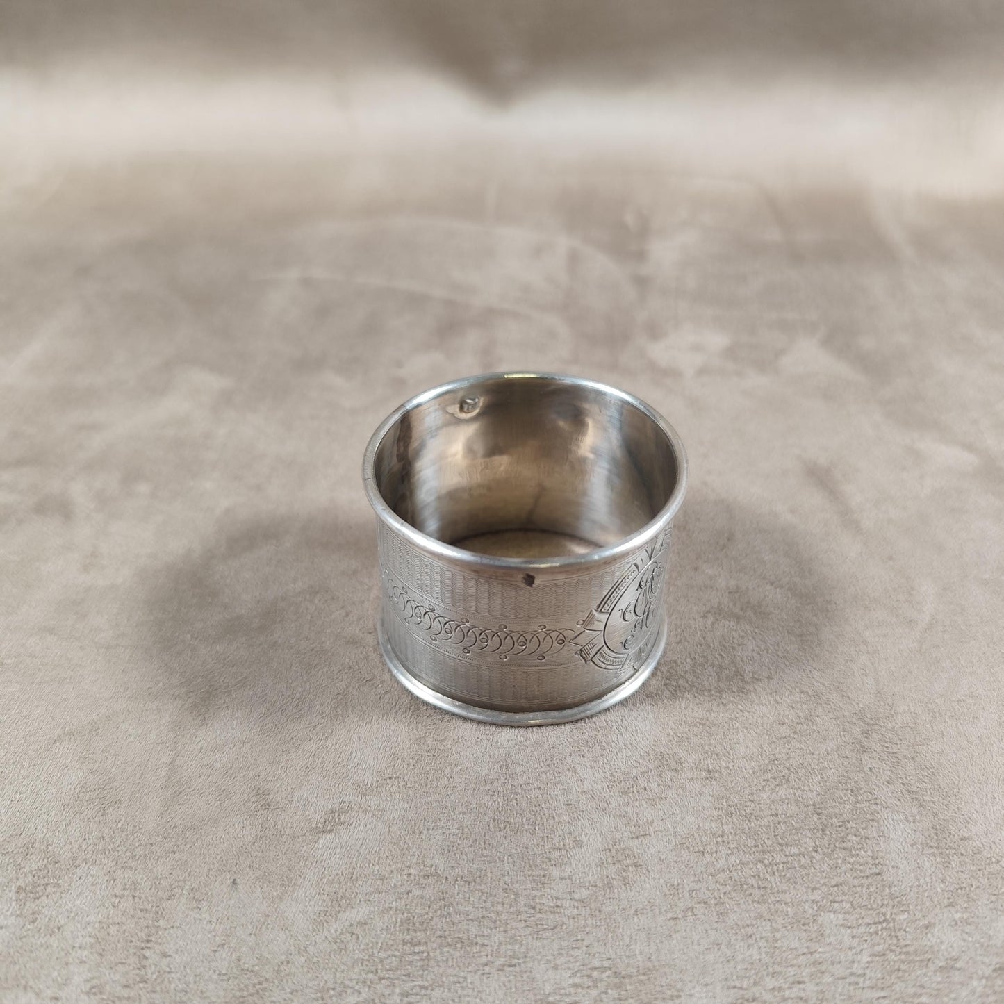 RARE Rond de Serviette en Argent Massif Sterling 925 Poinçon d'orfèvre Made in France Vintage 1900