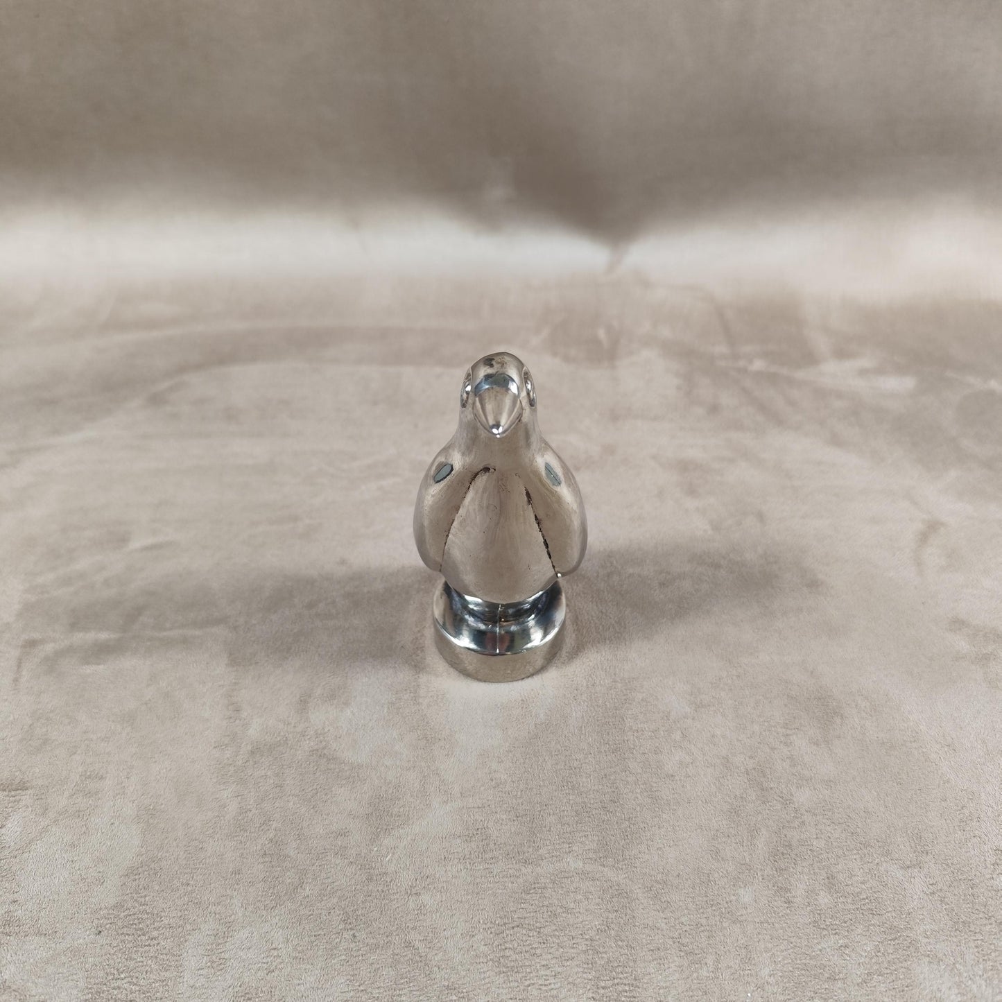 Décapsuleur Ouvre Bouteille en forme de Pingouin en Métal Argenté Made in France Vintage 1970