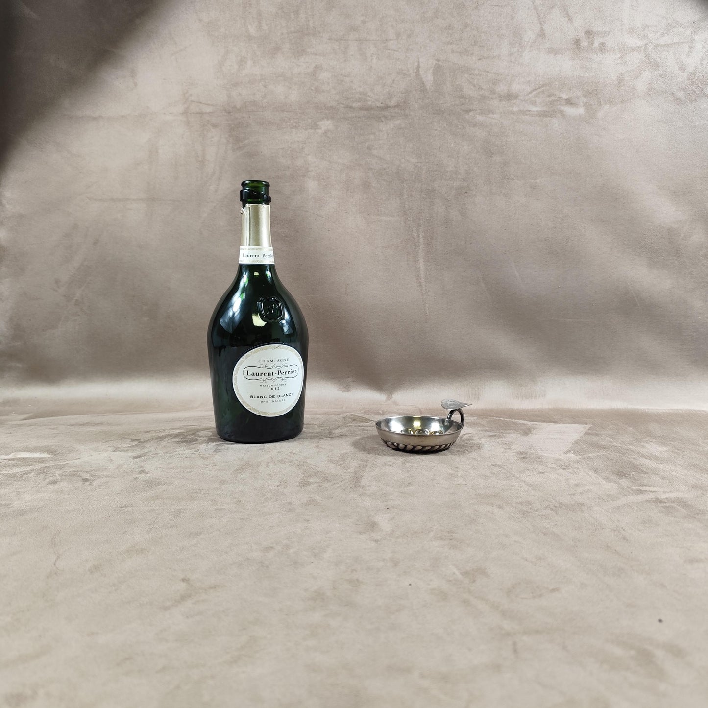 RARE Tastevin Champagne Laurent-Perrier Cuvée Grand Siècle en Métal argenté Poinçon d'Orfèvre Made in France Vintage 1970