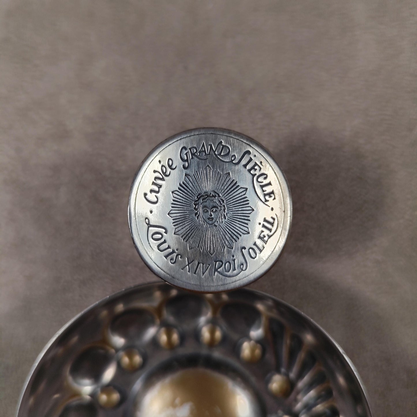 RARE Tastevin Champagne Laurent-Perrier Cuvée Grand Siècle en Métal argenté Poinçon d'Orfèvre Made in France Vintage 1970