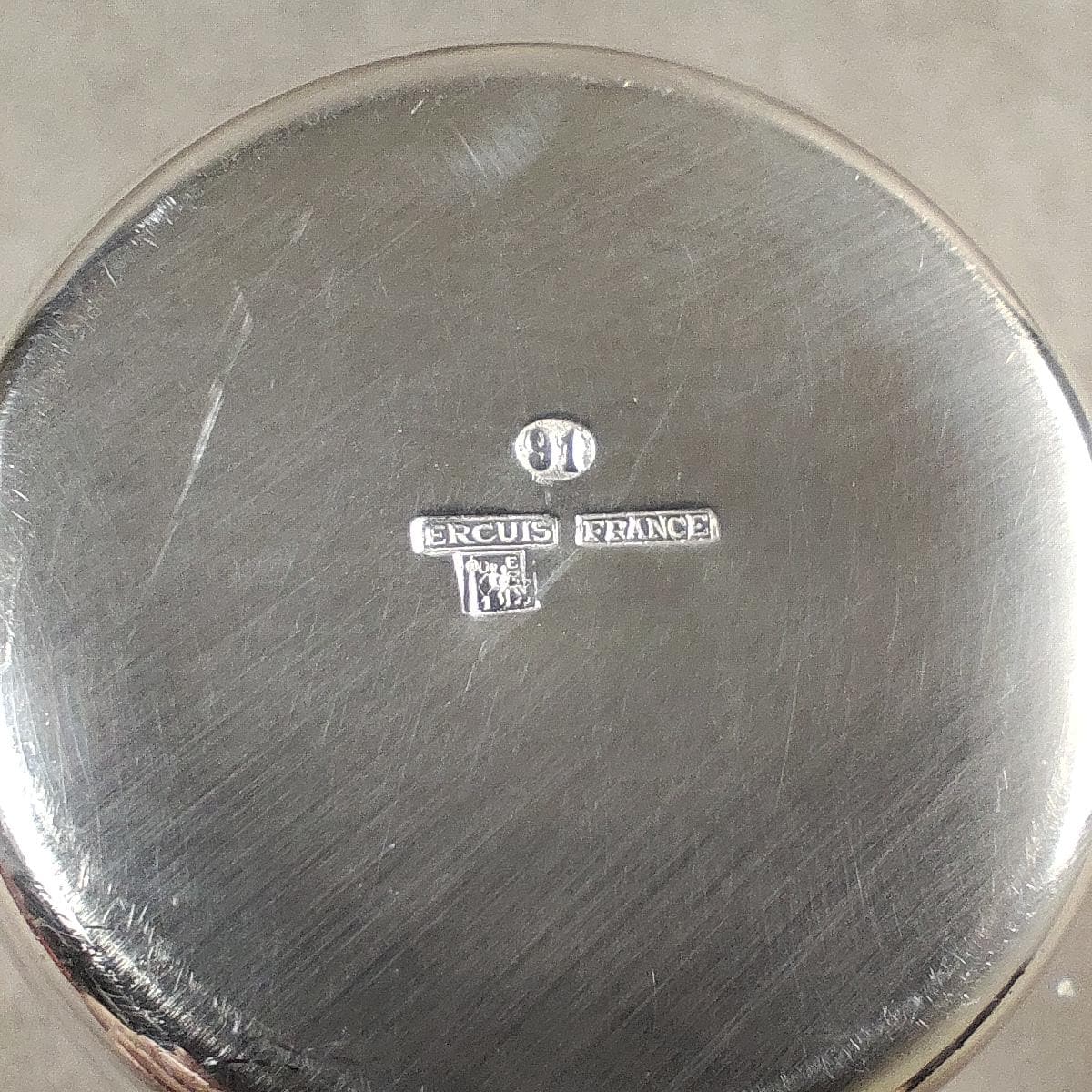Timbale de baptême en métal argenté Ercuis Made in France Vintage 1950