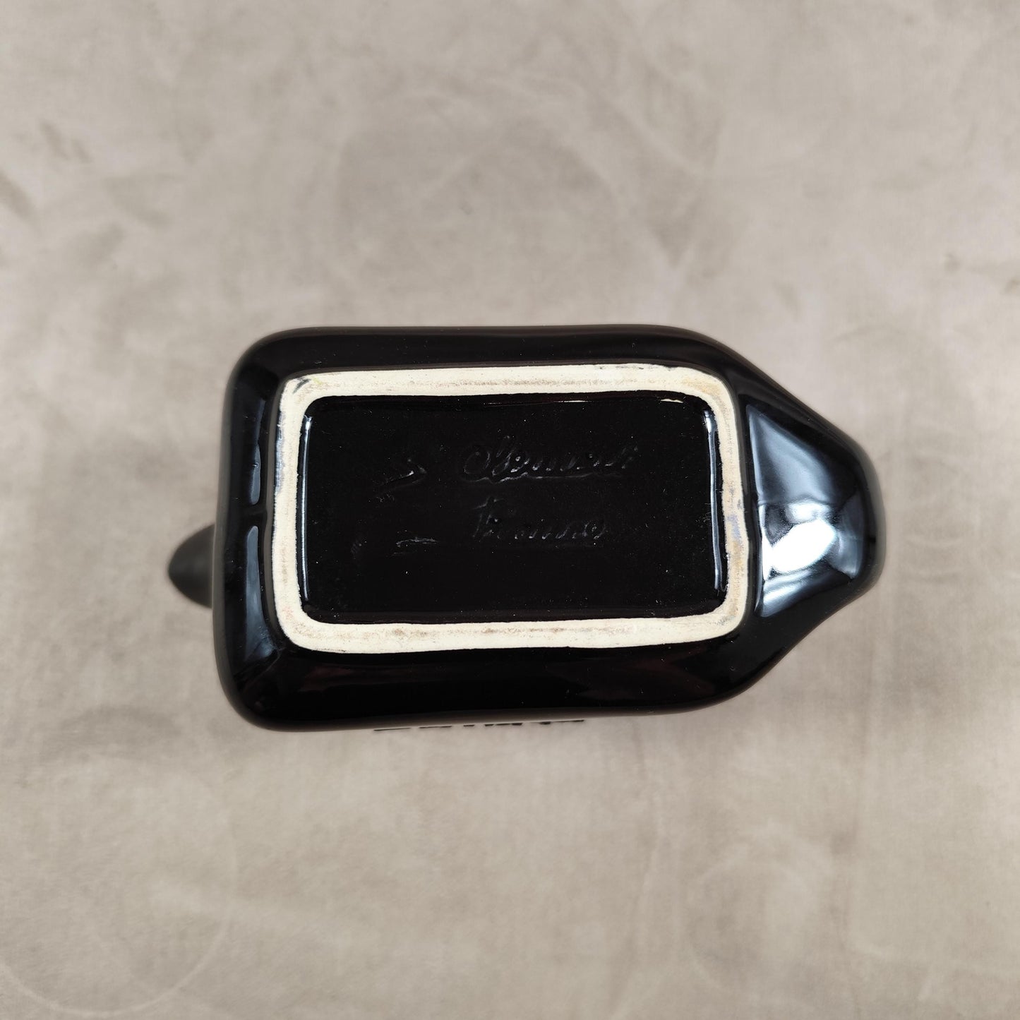 Cruche publicitaire en céramique Whisky Black & White Made in England vintage 1980