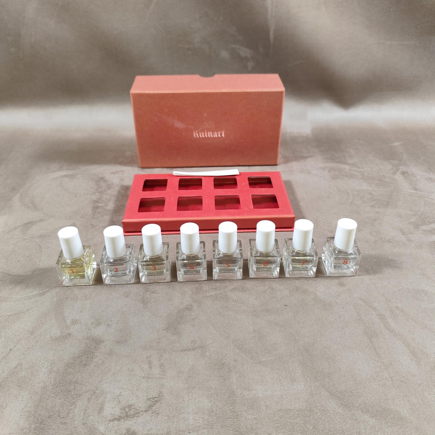 RARE Coffret Olfactif Ruinart complet comprenant 8 flacons de parfums Made in France