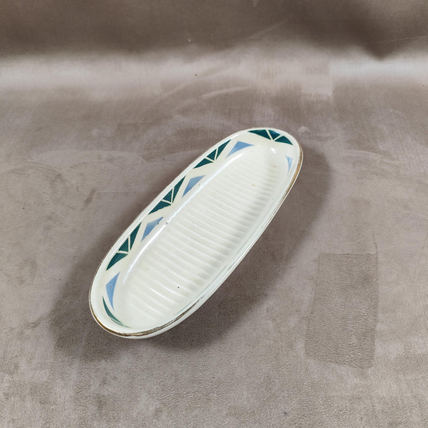 Porte savon en faïence par RANAISE le Moulin des Loups Made in France Vintage 1970