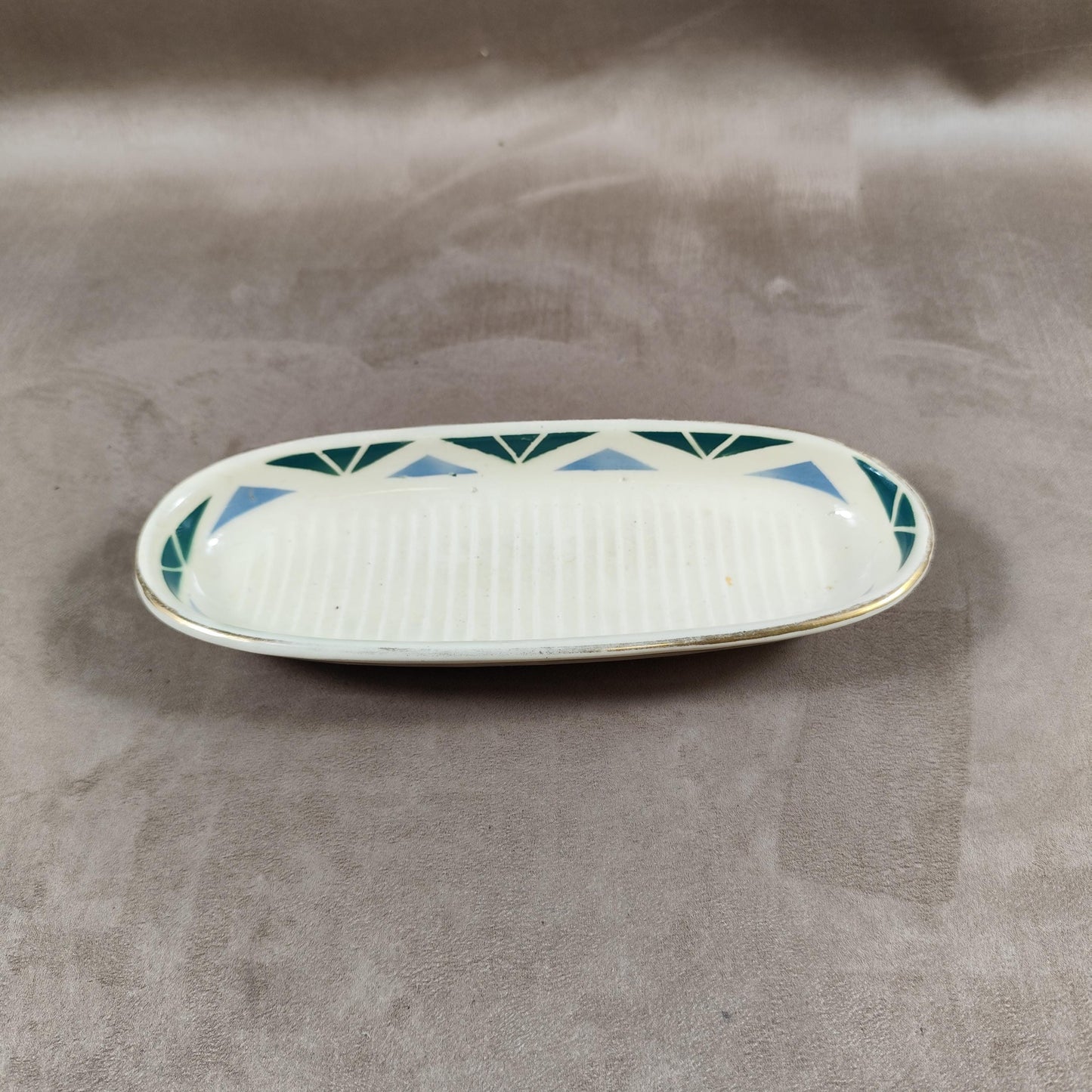 Porte savon en faïence par RANAISE le Moulin des Loups Made in France Vintage 1970