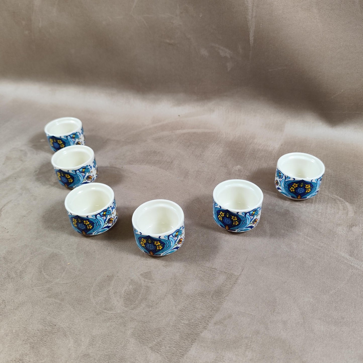 Lot de 6 coquetiers Villeroy & Boch modèle Izmir en faience vintage Made in Luxembourg 1980