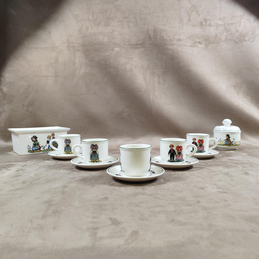 Service à café Hansi d'Alsace en porcelaine par Villeroy & Boch Made in France Vintage 1970