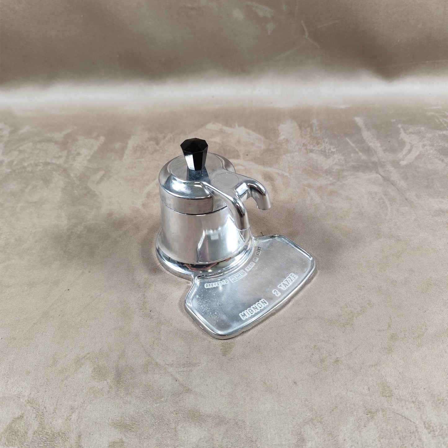 Cafetière italienne de voyage MIGNON Bialetti 2 personnes en acier Made in Italy Vintage 1970