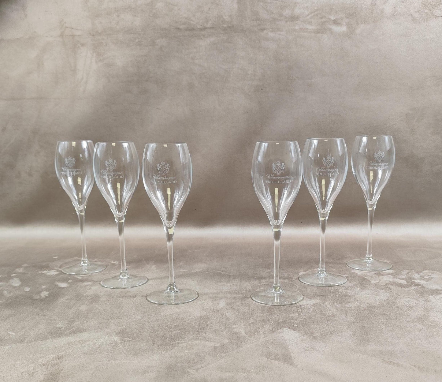 Lot de 6 flutes Champagne Trouillard Made in France Vintage 1980