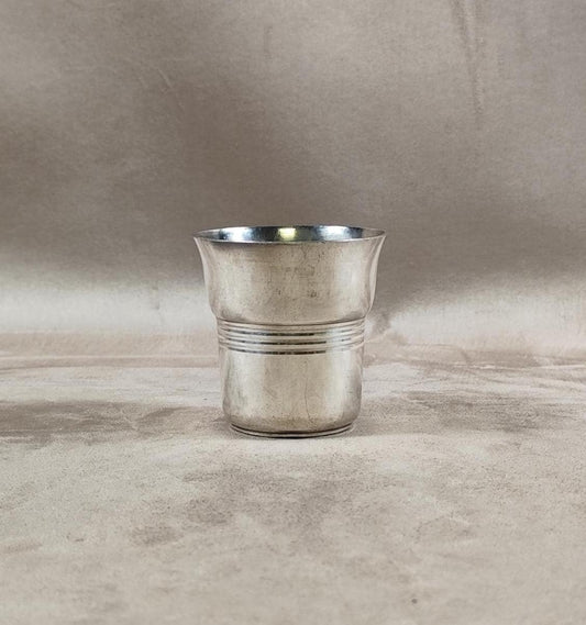 Timbale de baptêmes en métal argenté Poinçon d'orfèvre François Frionnet Made in France Vintage 1970