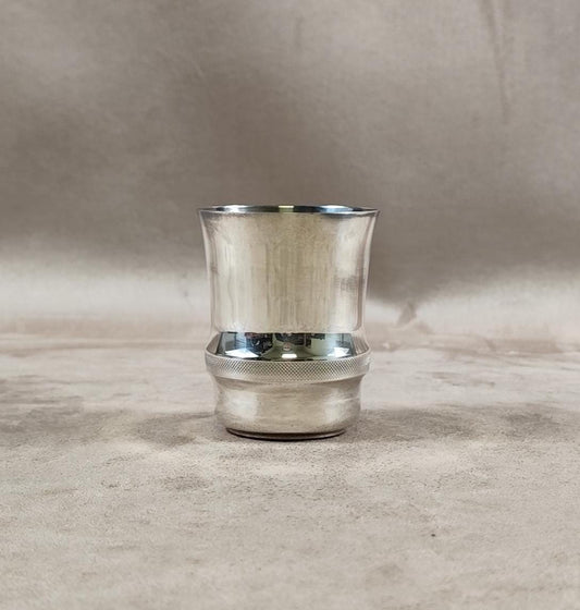 Timbale de baptême en métal argenté Poinçon d'orfèvre Noël Collet Made in France Vintage 1920