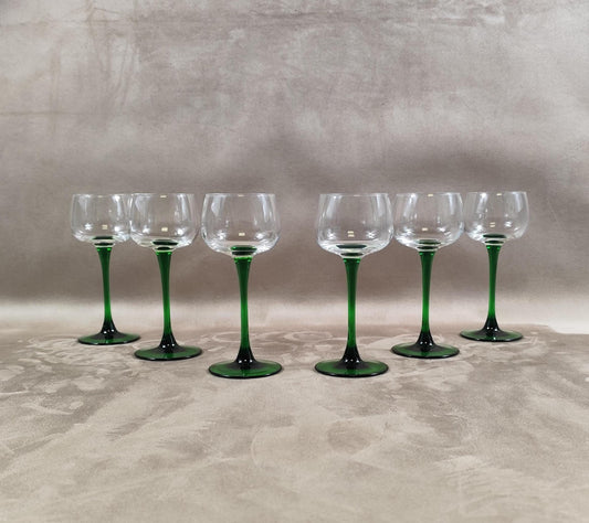 Lot de 6 verres à Riesling Made in France Vintage 1980