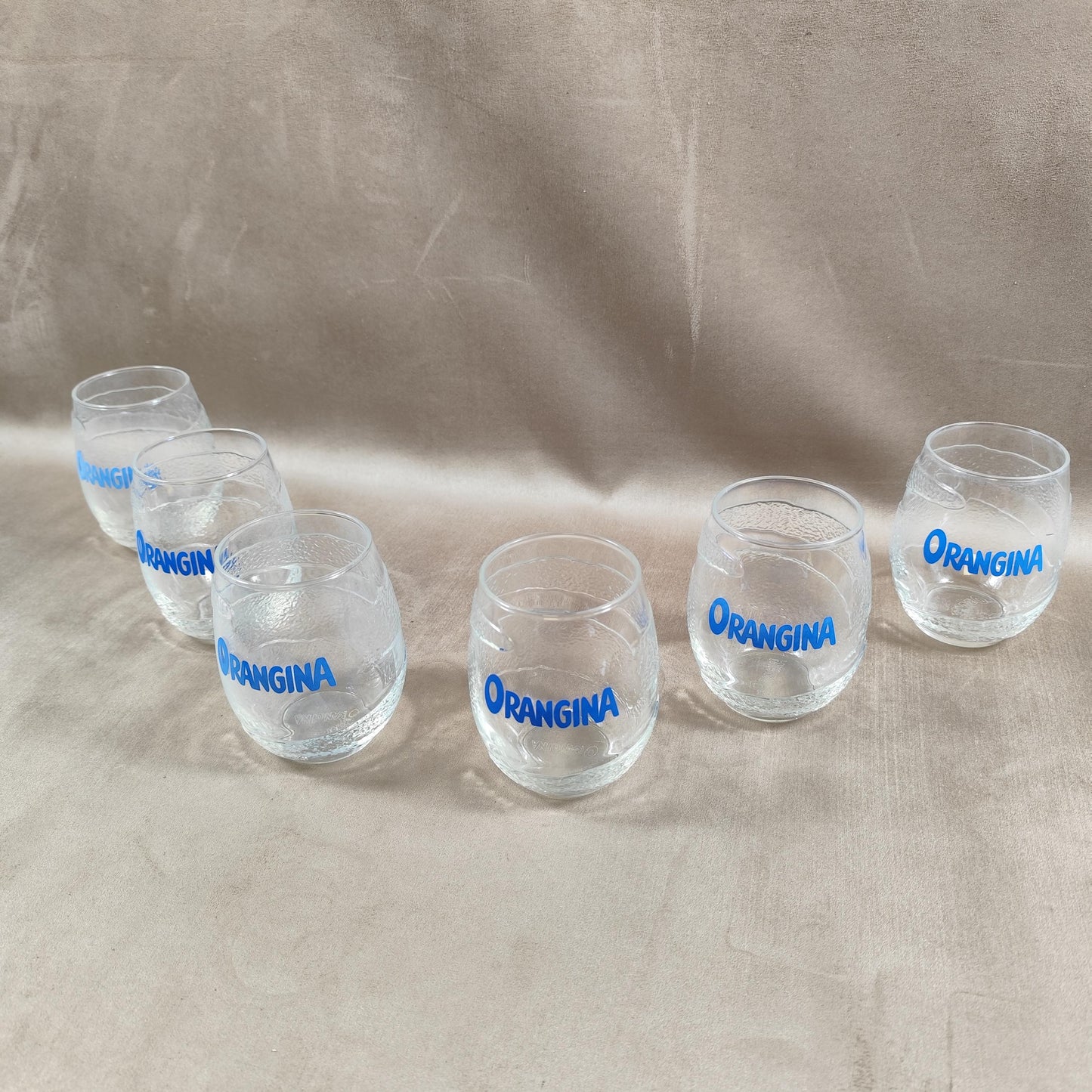 Lot de 6 verres à Orangina en verre Made in France Vintage 1980