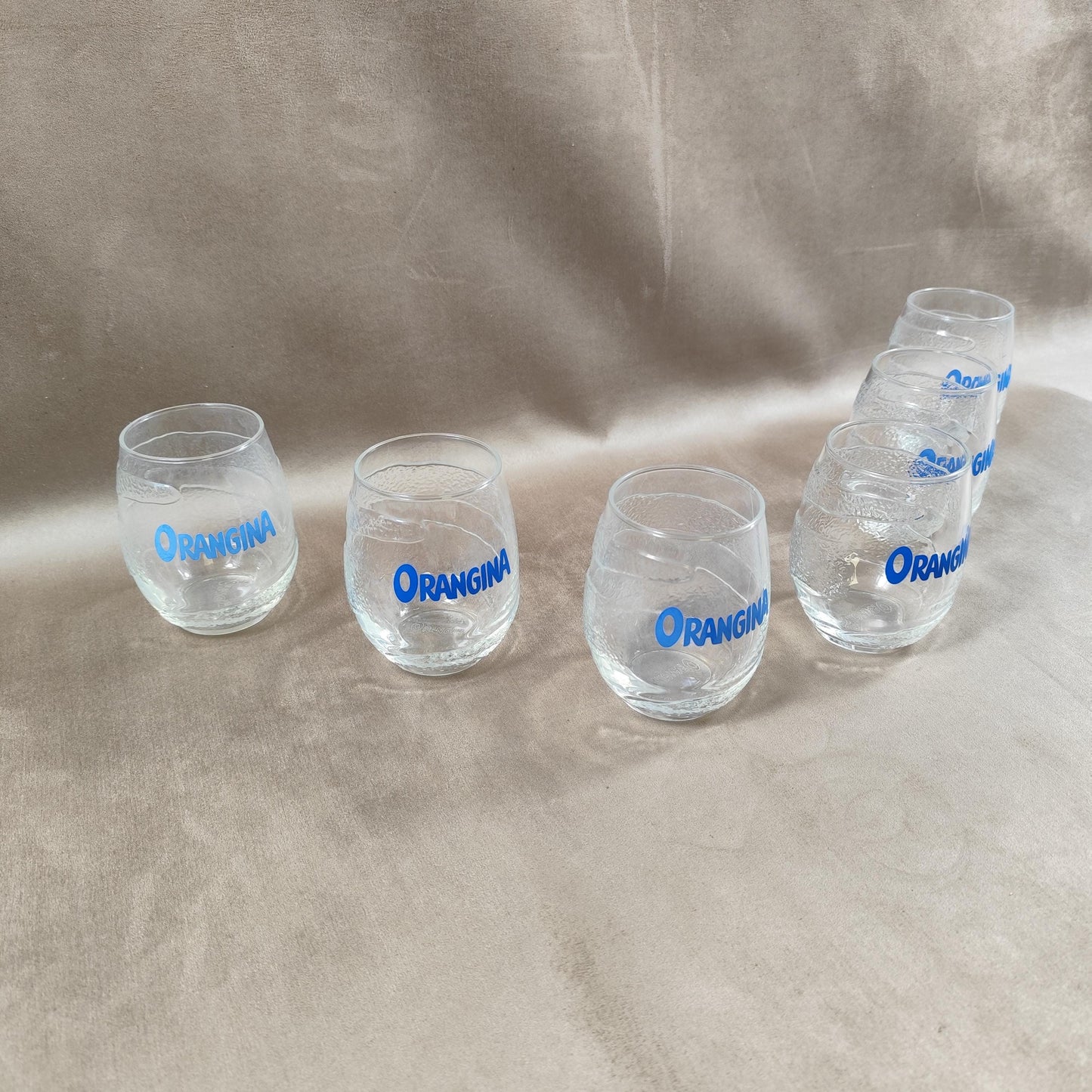 Lot de 6 verres à Orangina en verre Made in France Vintage 1980