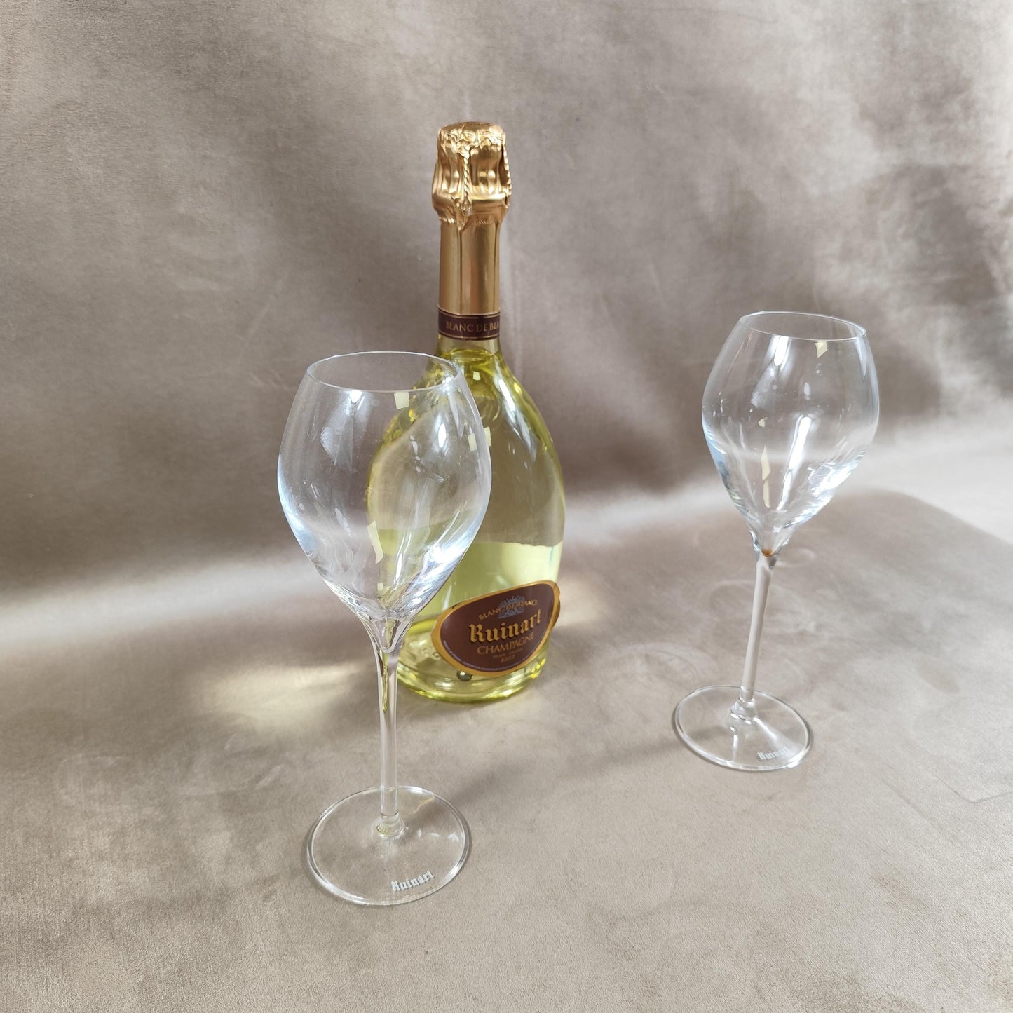 Lot de 2 flutes Champagne Ruinart Made in France Vintage 1980
