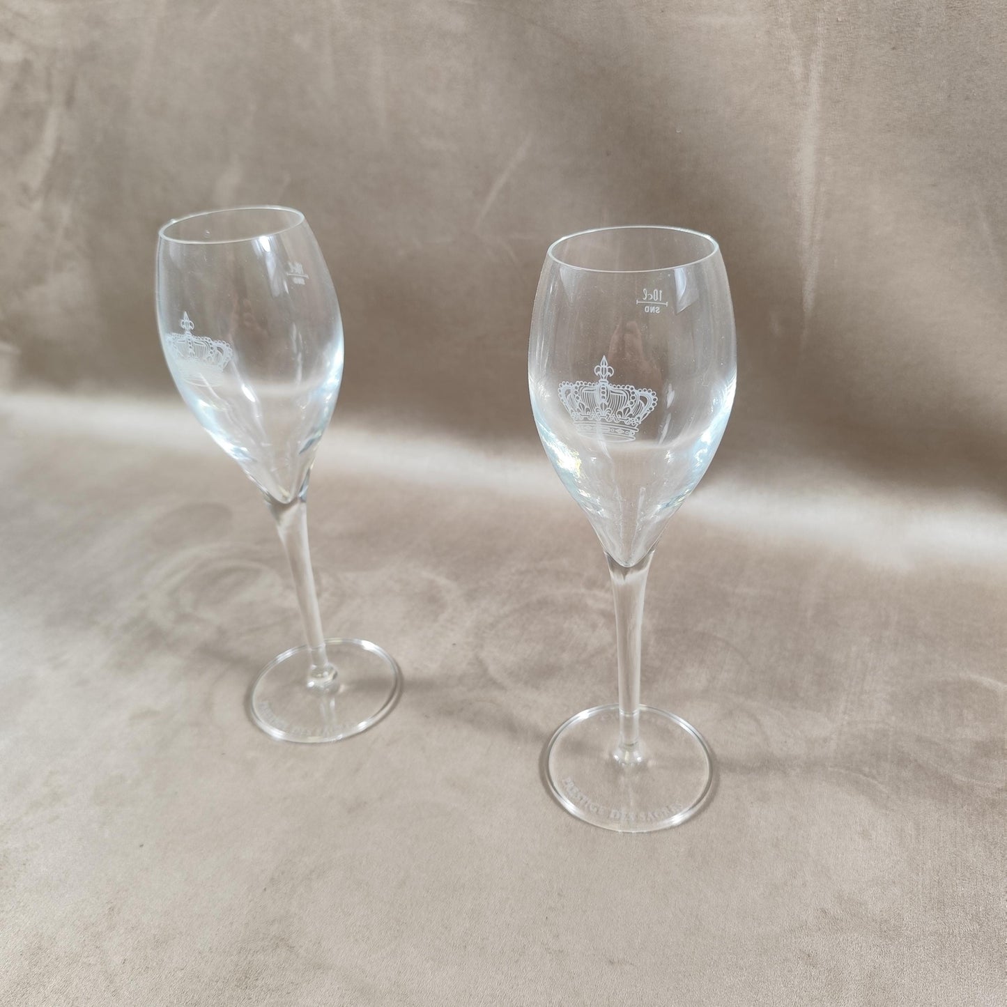 Lot de 2 flutes à champagne Prestige des Sacres Made in France 1980