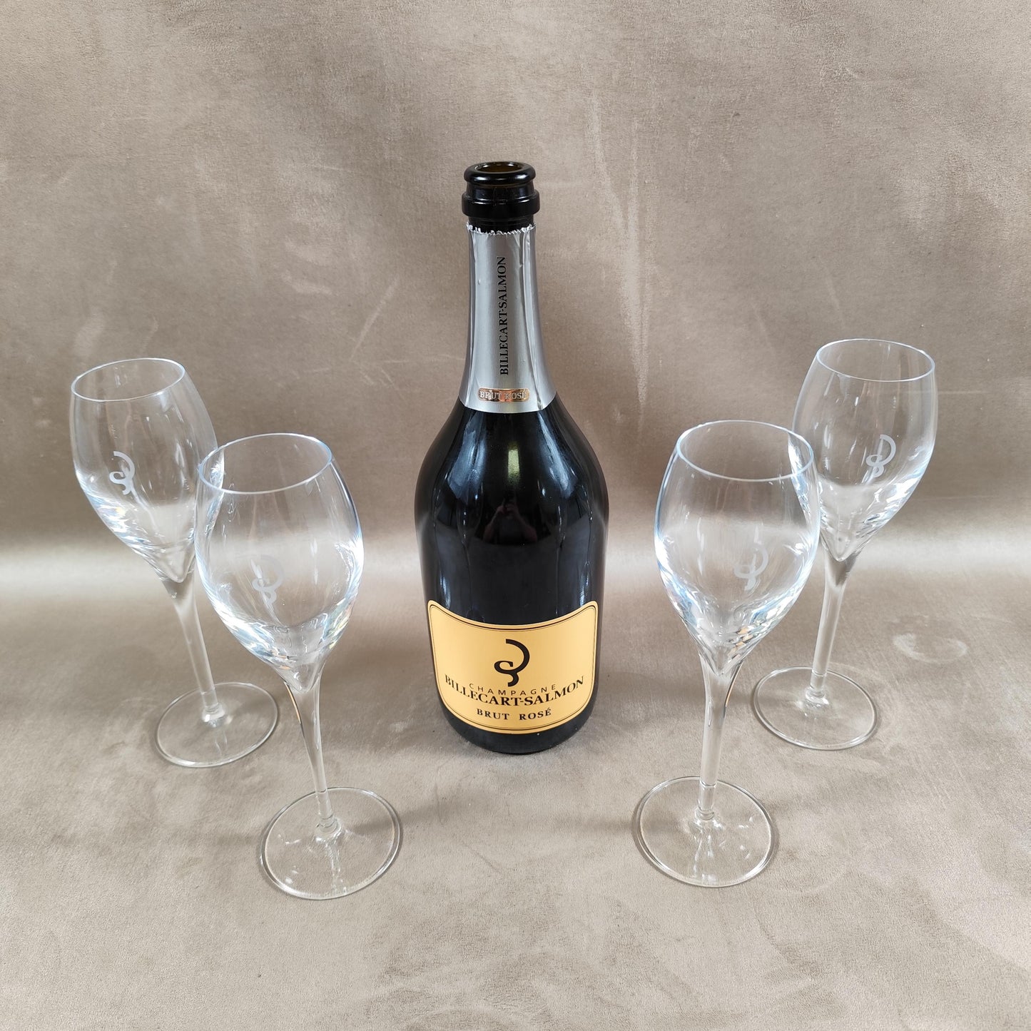 Lot de 4 flute à champagne Billecart Salmon Made in France Vintage 1980