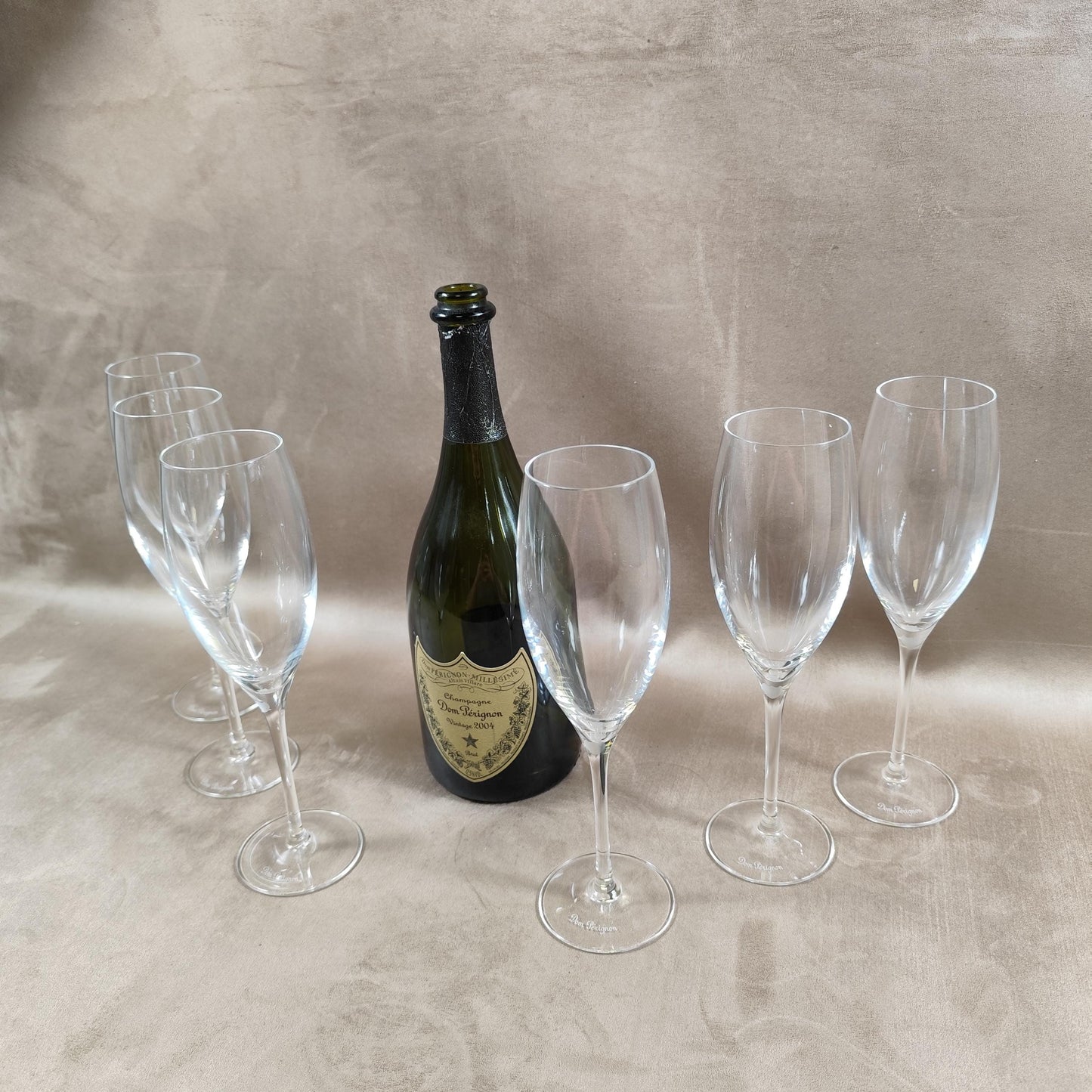 VERY RARE 6 magnifiques flutes en cristal Champagne Dom Perignon vintage