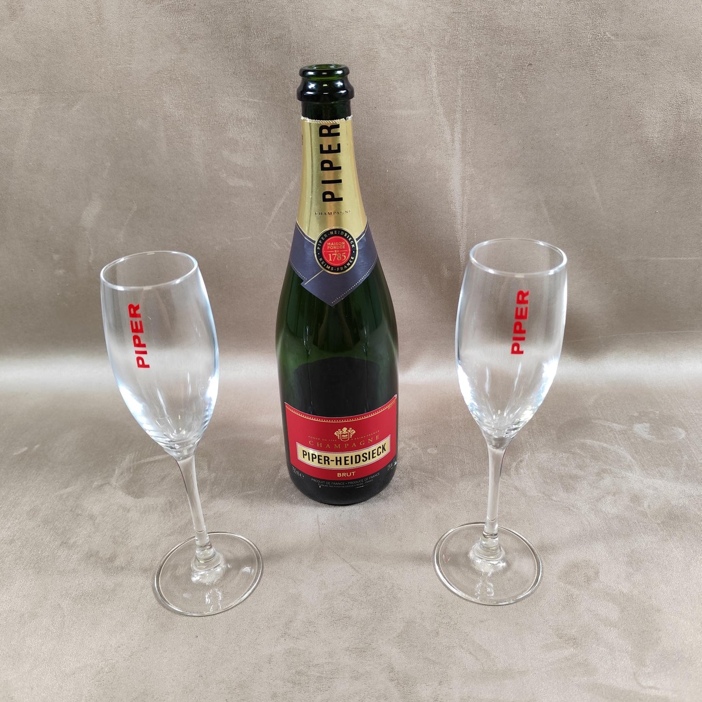 Lot de 2 flûtes à Champagne Piper-Heidsieck Made in France Vintage 1990