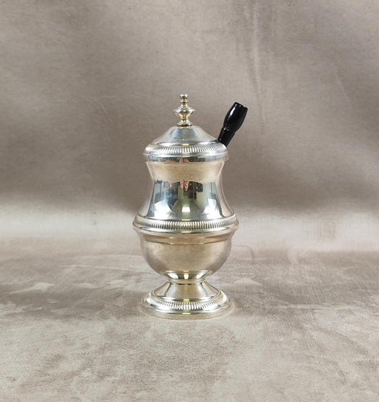 Moutardier en Métal Argenté avec Poinçon d'Orfèvre Made in France Vintage 1960