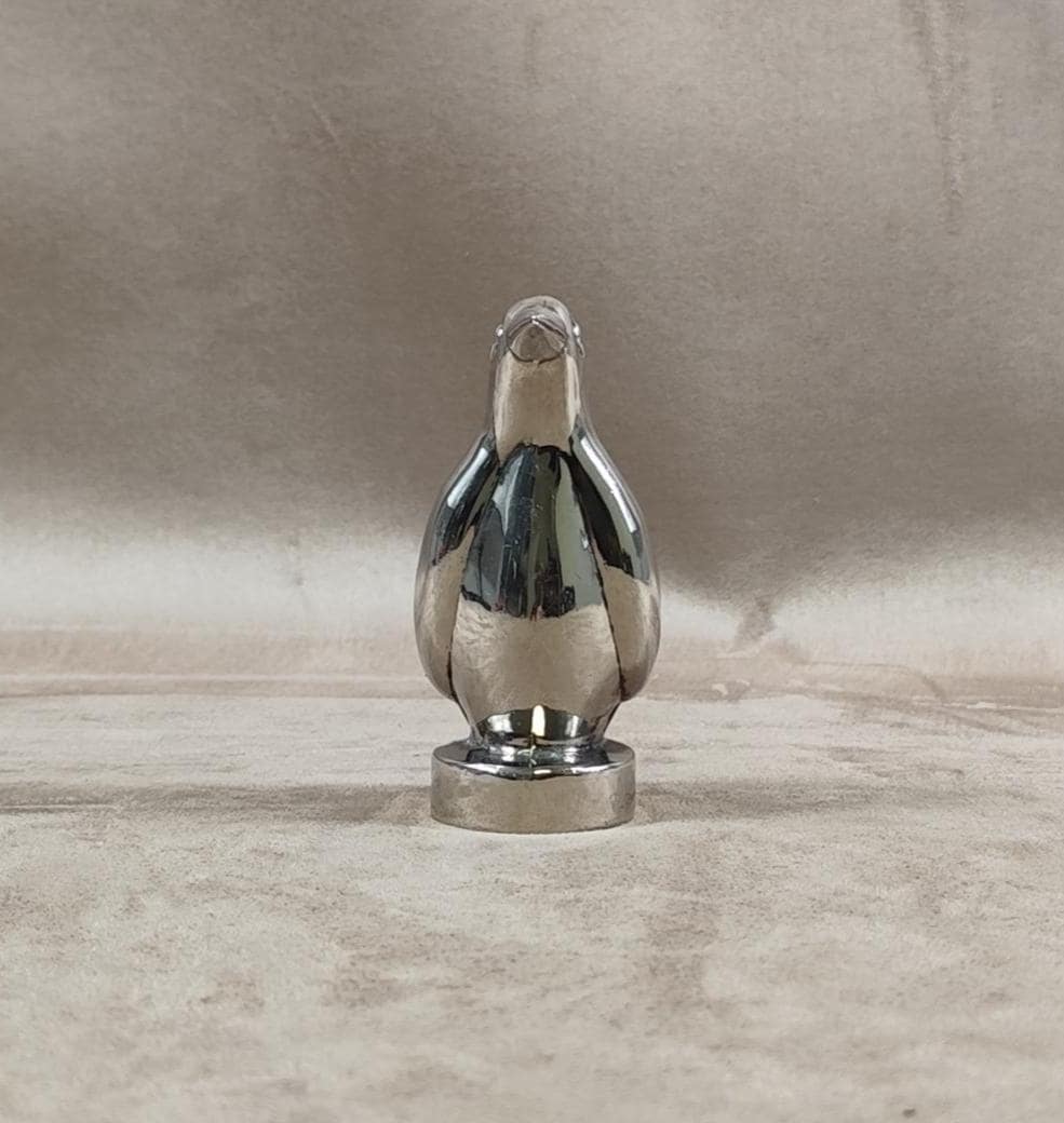 Décapsuleur Ouvre Bouteille en forme de Pingouin en Métal Argenté Made in France Vintage 1970