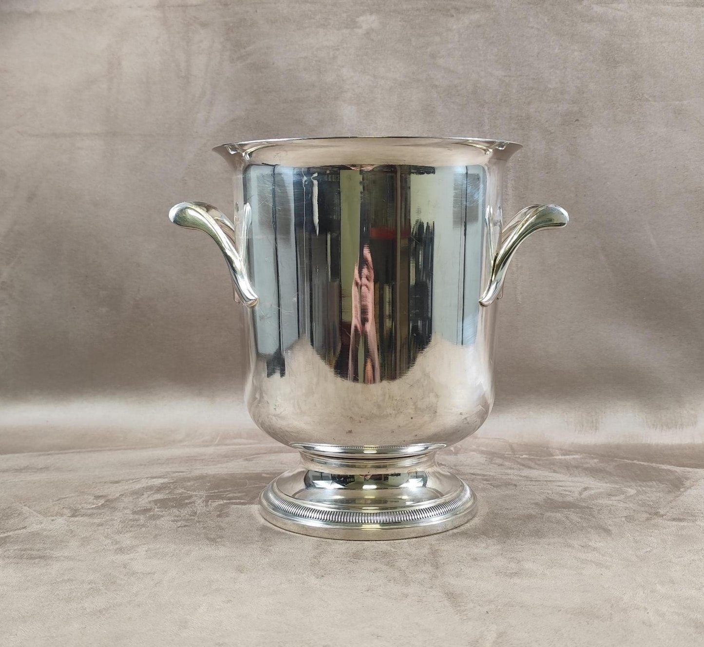 Magnifique seau à champagne en métal argenté Made in France Années 1970